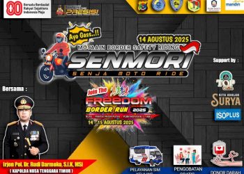 Meriahkan HUT RI ke-80, Polda NTT Kolaborasi Gelar Freedom Border Run 2025 & Senja Moto Ride di Motaain